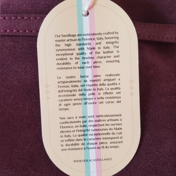 Viola Castellani Ciao! Suede Leather Bag NWT - Picture 12 of 13